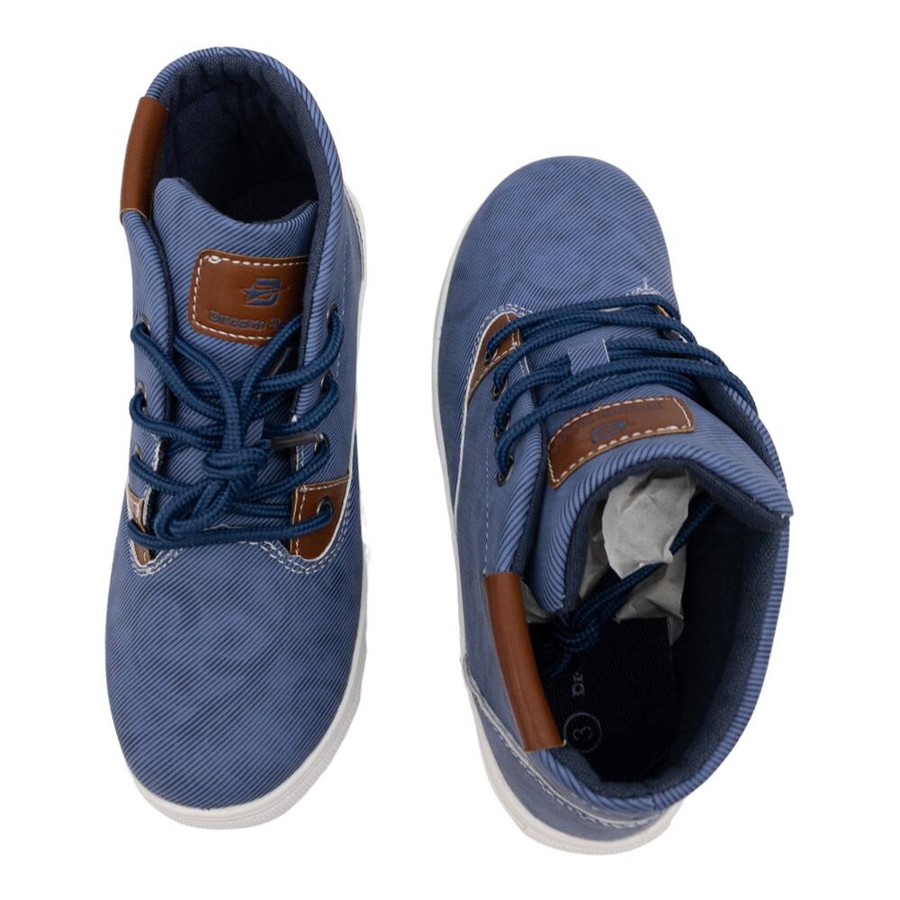 Dream Seek Denim Blue Lace Up Hi-Top Sneakers LB3 - Picture 7 of 13